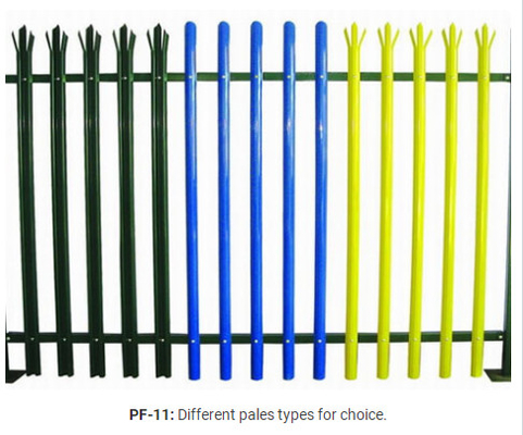 Różne kolory ogniowe ogrodzenie palisadowe w Europie dla parku