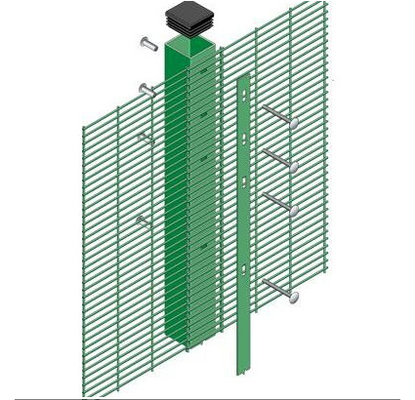 Zielone ogrodzenie antyterrorystyczne 358 o wysokim poziomie bezpieczeństwa z wysokim napięciem