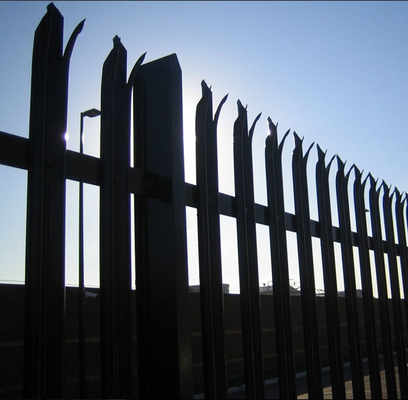 Zmontowane ogrodzenie ochronne palisady o wysokości 2,4 m / ogrodzenie palisadowe ze stali ocynkowanej